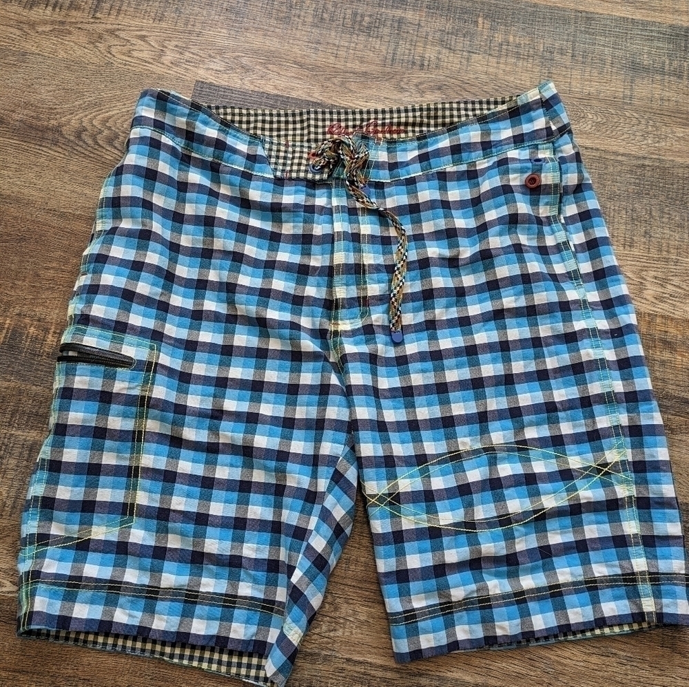 Robert Graham checkered blue swim shorts